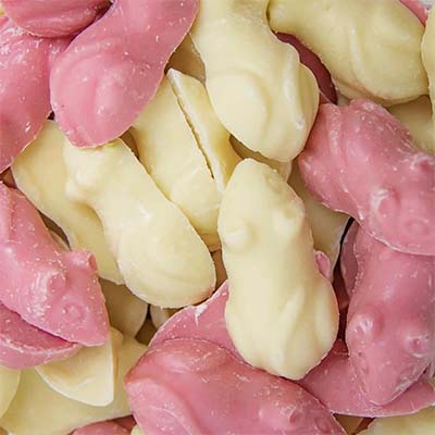 Pink & White Chocolate mice