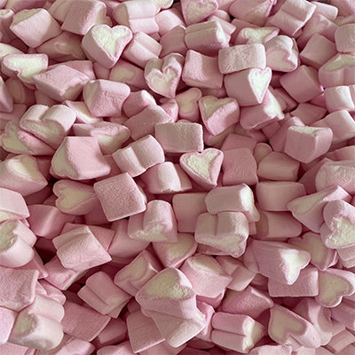 Pink & White Mini Heart Mallows (GF, DF)